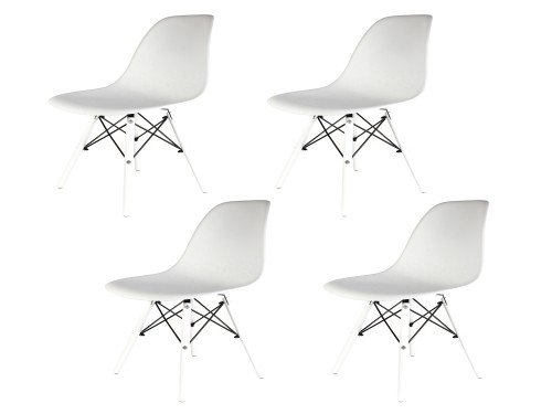 Sillas Eames Monochrome Blanca x4