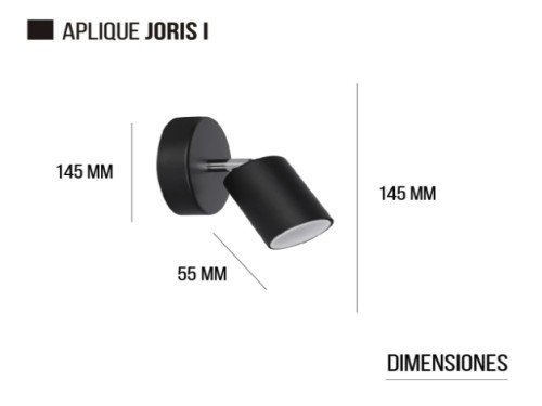 Aplique de Techo o Pared 1L Joris Diseño Deco Dicroled Acero 1 Luz