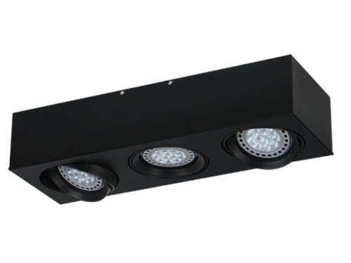 Box de Aplicar 3L Ar111 Led Blanco / Negro Caja Superficie 45W 3 Luces