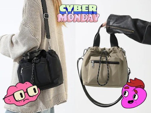 Bolso chico nylon North con herraje níquel