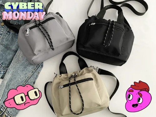 Bolso chico nylon North con herraje níquel