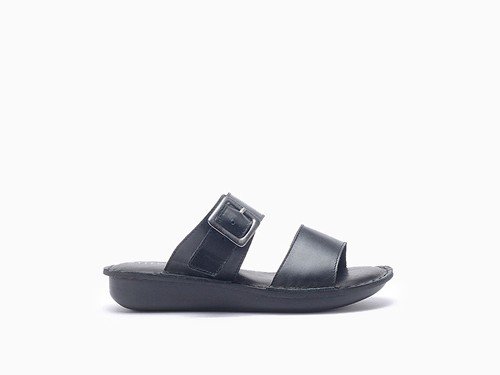 Sandalias negras con hebilla y suela confort Hush Puppies - Cyber