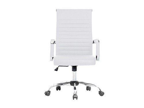 Silla Oficina JD 329H Cuero Sintetico Blanco