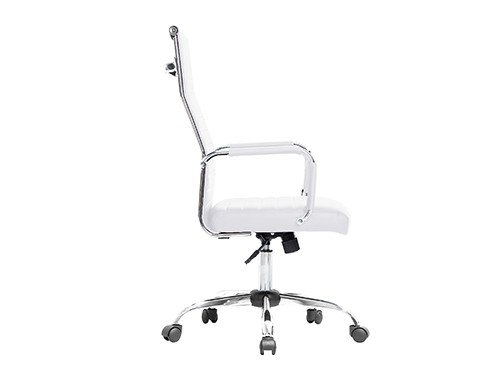 Silla Oficina JD 329H Cuero Sintetico Blanco