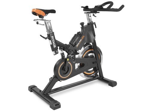 Bicicleta de spinning disco de 22 kg Fitage Spin Pro 670 con Bluetooth