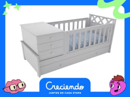 Cama Cuna Funcional Para Bebé Cruces Blanca