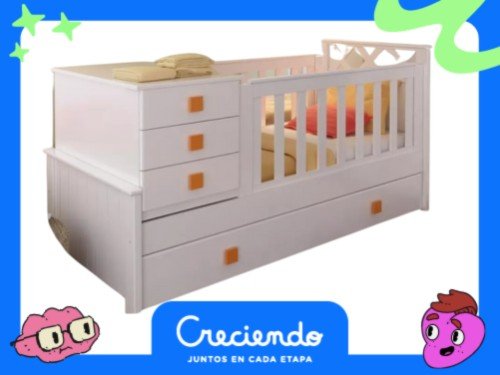 Cama Cuna Funcional Para Bebé Cruces Blanca