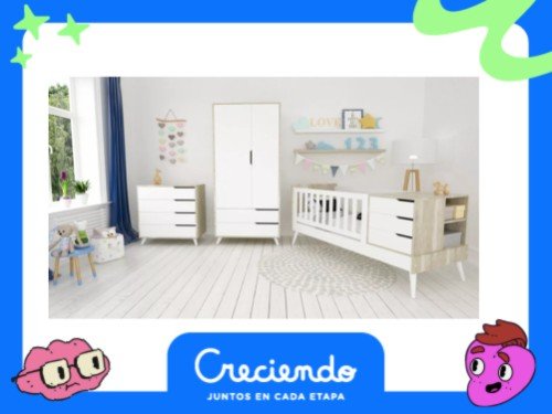 Cuna Funcional Bebe 1 Plaza Neo Nordica Baranda Desmontable