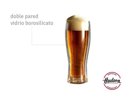 Vaso Doble Pared De Vidrio Cervecero 460ml Hudson Oficial