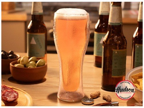 Vaso Doble Pared De Vidrio Cervecero 460ml Hudson Oficial