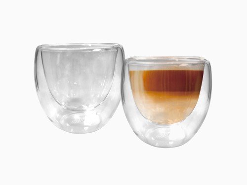 Set De 2 Vasos Doble Pared De Vidrio Linea Hudson Coffe