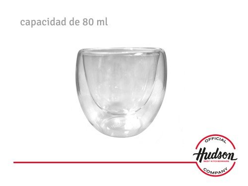 Set De 2 Vasos Doble Pared De Vidrio Linea Hudson Coffe