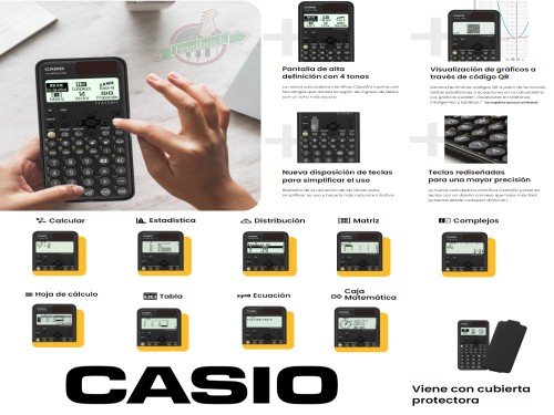 Calculadora Cientifica Casio FX-991LACW Varias Funciones Pila Solar