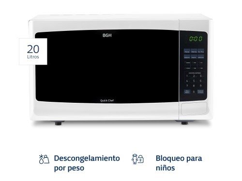 Microondas BGH Quick Chef 20 litros B120DB9