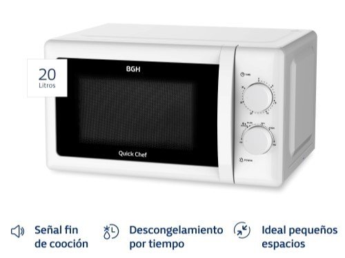 Microondas BGH Quick Chef 20 litros B120M20