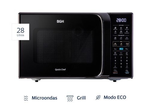 Microondas BGH Eco Negro Digital 28 Litros B228DN20