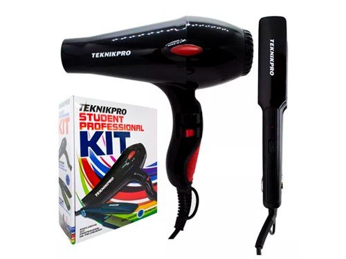 Kit Plancha + Secador De Pelo Profesional Teknikpro Student