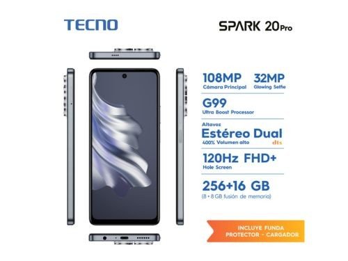 Smartphone Tecno Kj6 Spark 20 Pro 256 + 8gb