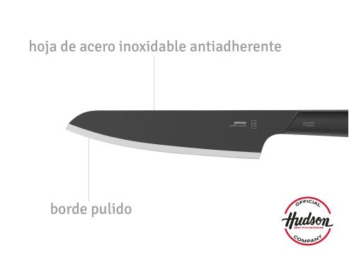 Cuchillo Chef Linea Design 7 Acero Inoxidable Hudson Color Negro