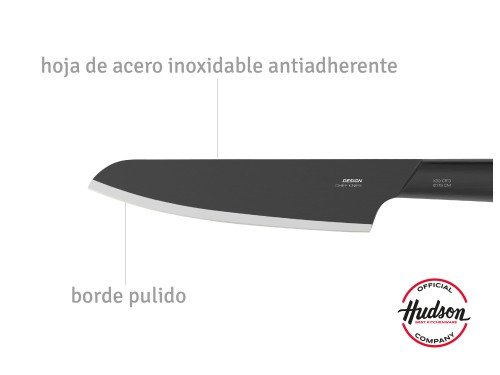 Cuchillo Chef Linea Design 7 Acero Inoxidable Hudson Color Negro