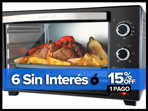 Horno Eléctrico SL-TO0040 40 Lts 1600 W Negro SMARTLIFE