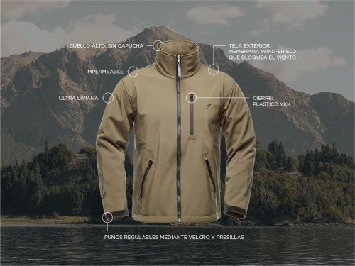 Campera Ripstop Cacique Rompeviento - Softshell Impermeable