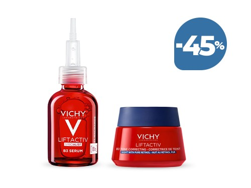 Combo Antiedad Liftactiv B3: Serum + Crema de Noche Vichy