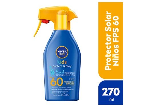 Protector solar NIVEA Protect & Play 5en1 Kids FPS60 270 ml