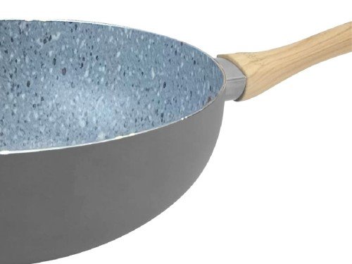 Wok Antiadherente Hudson 28 Cm Aluminio Color Gris