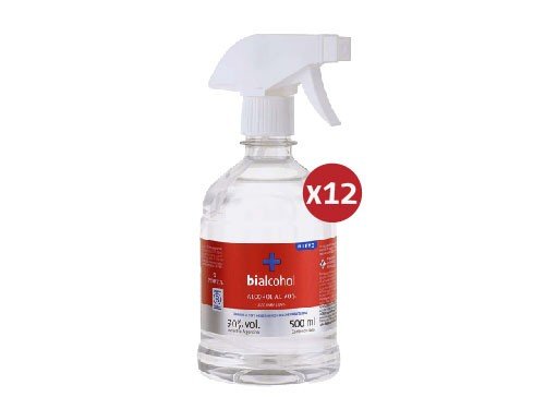 12 unid Alcohol al 70% Gatillo 500ml ideal para rociar ropa y objetos