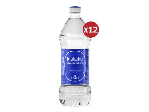 12 unid. alcohol al 96% 1000ml Alcohol alimenticio