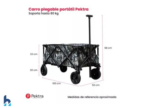 CARRO PEGABLE PORTATIL80 KG DE ACERO REFORZADO PEKTRA