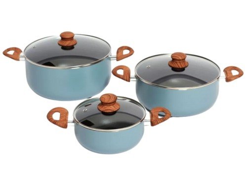 Batería cocina antiadhernete cerámico 6 piezas Carol