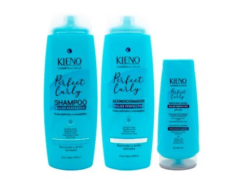 Kleno Kit Perfect Curly Shampoo Acondicionador Mascara Rulos