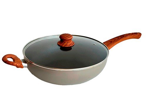 Wok antiadherente 26 cm tapa vidrio Carol