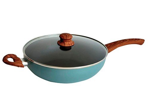 Wok antiadherente 26 cm tapa vidrio Carol