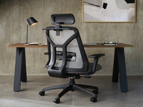 Sillon Ergonomico Tokio con Cabezal Negro Brazos regulables