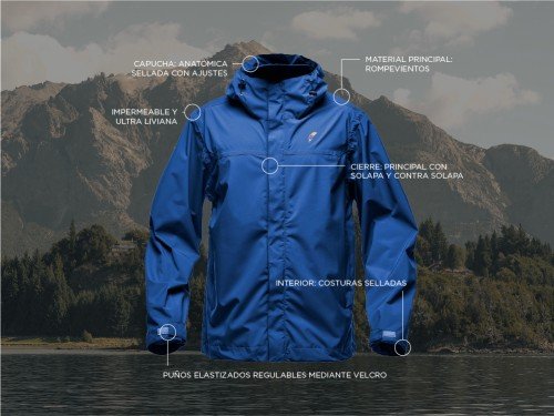 Rompeviento Cacique Campera 100% Impermeable - Termosellado