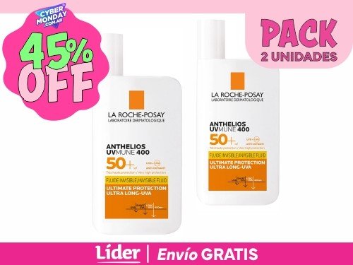 LA ROCHE POSAY PACK x 2 Anthelios Uvmune Fluid 50+ Sin Color