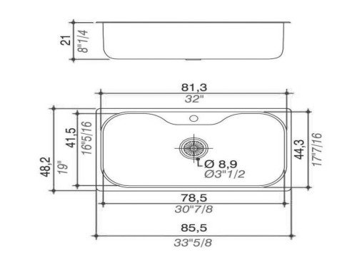 JOHNSON B. SIMPL A 85.5X48.2X21 304 SI85AD P/D SC