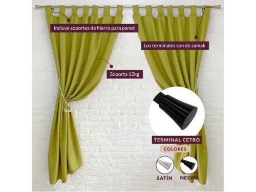 Barral Hierro Extensible Hasta 1,70 mts Odin Negro Cortinas Ambiente