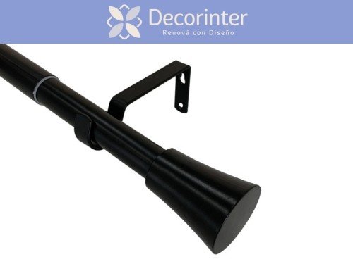 Barral Hierro Extensible Hasta 1,70 mts Odin Negro Cortinas Ambiente