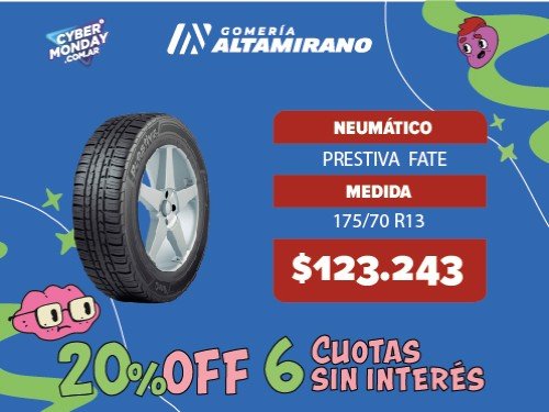 Neumático 175/70 R13 82T TL PRESTIVA FATE