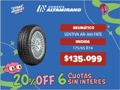 Neumático 175/65 R14 82H TL SENTIVA AR-360 FATE