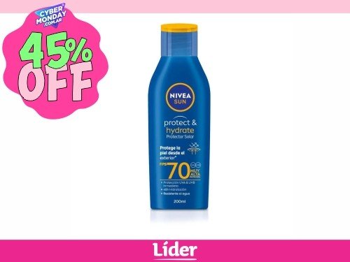 NIVEA SUN Protector Solar en Loción Protect & Hydrate FPS70 x 200 Ml.