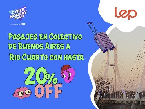 Viajá de Rio Cuarto a Retiro con un 20% OFF en 6 cuotas sin interes