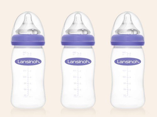 Trio de mamaderas para leche materna 240 ml Lansinoh Pack x 3 unidades