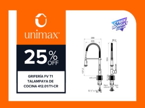 Grifería de Cocina Fv Monocomando de Mesada Talampaya Cromo 412.01/t1