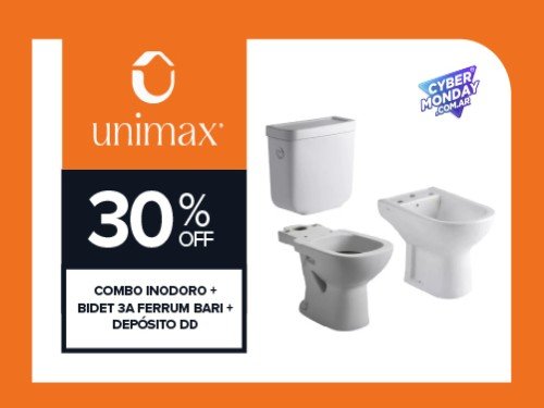 Combo de inodoro largo con deposito y bidet Ferrum Bari