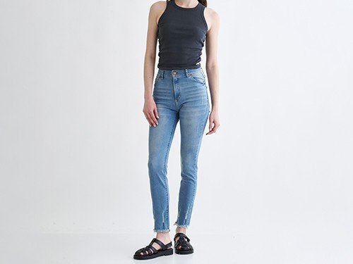 Jean skinny con desflecado de mujer - Mia Denim